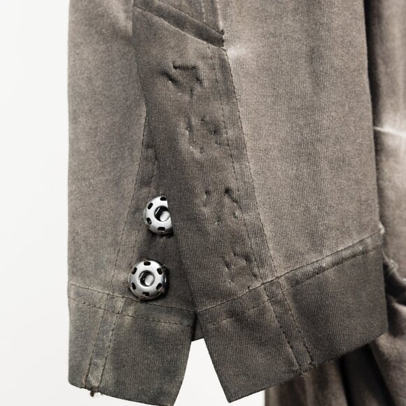 Rundholz Distressed Brown Grey Ombre Rounded Hem Cardigan, Size S - Picture 7 of 13